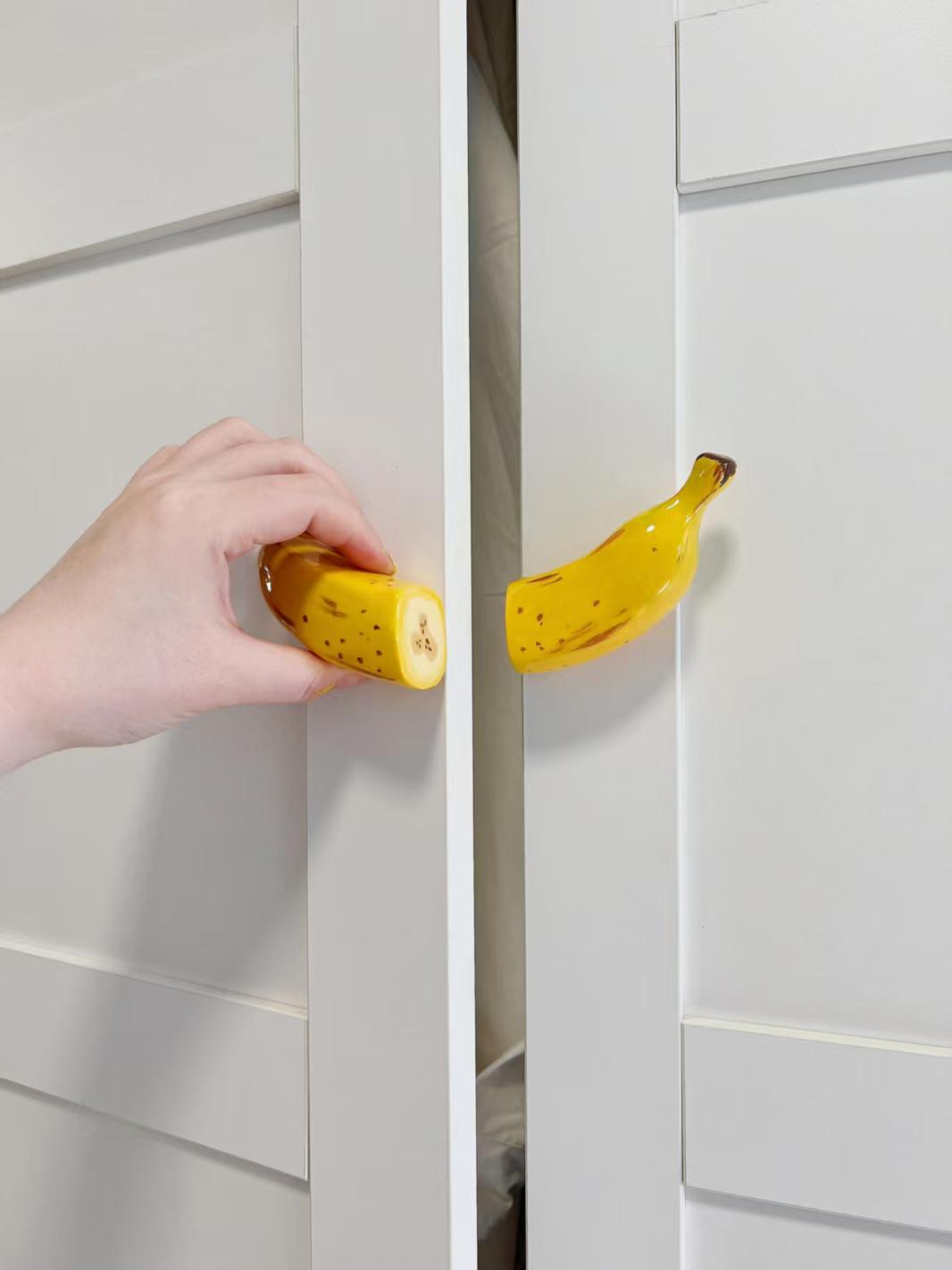 New Drawer BANANA スプーンまとめ売り Handmade Ceramic Banana Door Handle, Banana Cabinet Pulls, Fruit