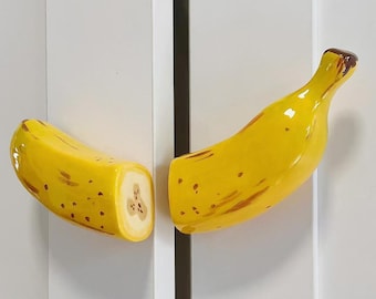 Handmade Ceramic Banana Door Handle, Banana Cabinet Pulls, Fruit