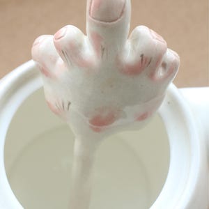 Handmade Ceramic Hand-Shaped Straw, Funny Drinkware, Unique Straw, Quirky Gift for Friends image 3