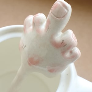 Handmade Ceramic Hand-Shaped Straw, Funny Drinkware, Unique Straw, Quirky Gift for Friends