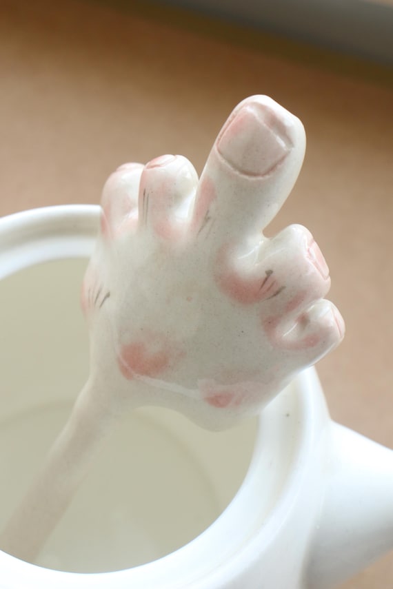 Handmade Ceramic Hand-Shaped Straw, Funny Drinkware, Unique Straw, Quirky Gift for Friends