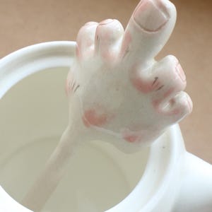 Handmade Ceramic Hand-Shaped Straw, Funny Drinkware, Unique Straw, Quirky Gift for Friends image 13