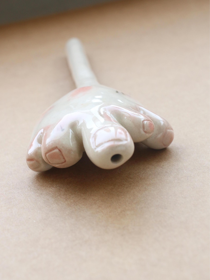 Handmade Ceramic Hand-Shaped Straw, Funny Drinkware, Unique Straw, Quirky Gift for Friends image 6