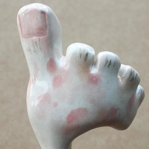 Handmade Foot-Shaped Ceramic Straw, Reusable Eco-Friendly Straw, Pottery Drink Stirrer, Unique Drinkware Gift