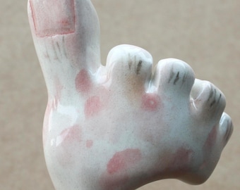 Handmade Foot-Shaped Ceramic Straw, Reusable Eco-Friendly Straw, Pottery Drink Stirrer, Unique Drinkware Gift