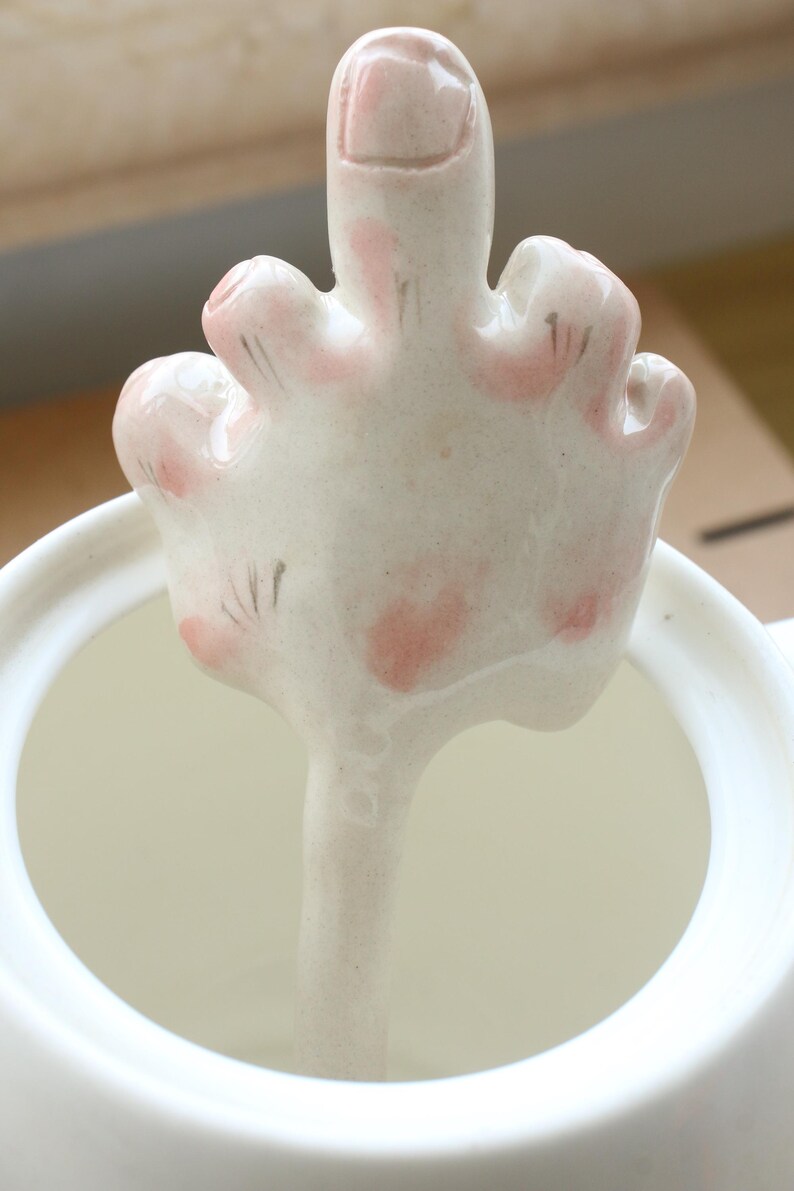 Handmade Ceramic Hand-Shaped Straw, Funny Drinkware, Unique Straw, Quirky Gift for Friends image 17