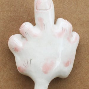 Handmade Ceramic Hand-Shaped Straw, Funny Drinkware, Unique Straw, Quirky Gift for Friends image 4