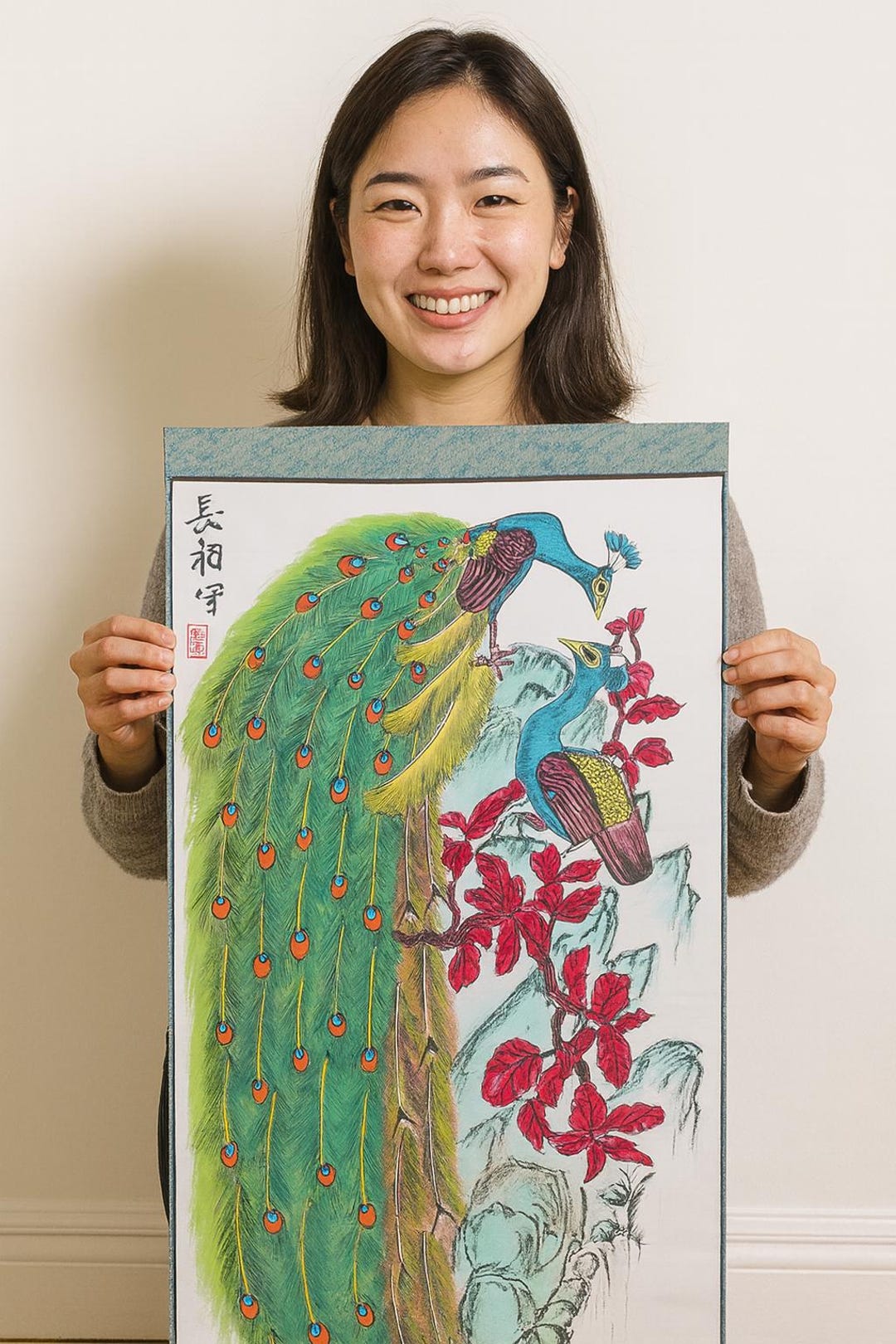 Eternal Embrace - Traditional Original Hand Painted Chinese Ink Brush ...
