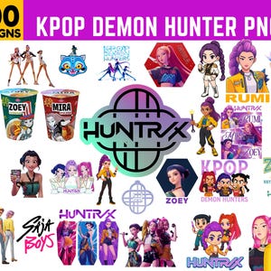 100 Kpop Demon Hunters PNG Bundle, SVG Kpop T-Shirt Design, Saja Boys Girls Bands, Saja Boys Kpop Fan Art, Girl Dinner png, Huntrix Fan Art