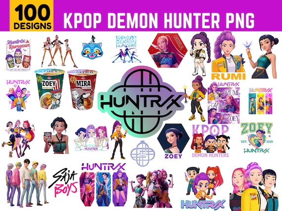 100 Kpop Demon Hunters PNG Bundle, SVG Kpop T-Shirt Design, Saja Boys Girls Bands, Saja Boys Kpop Fan Art, Girl Dinner png, Huntrix Fan Art