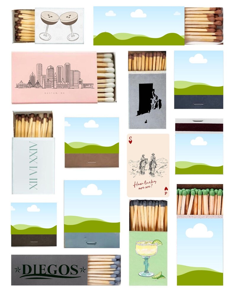 Customizable Match Box Template | Instant Download - Etsy