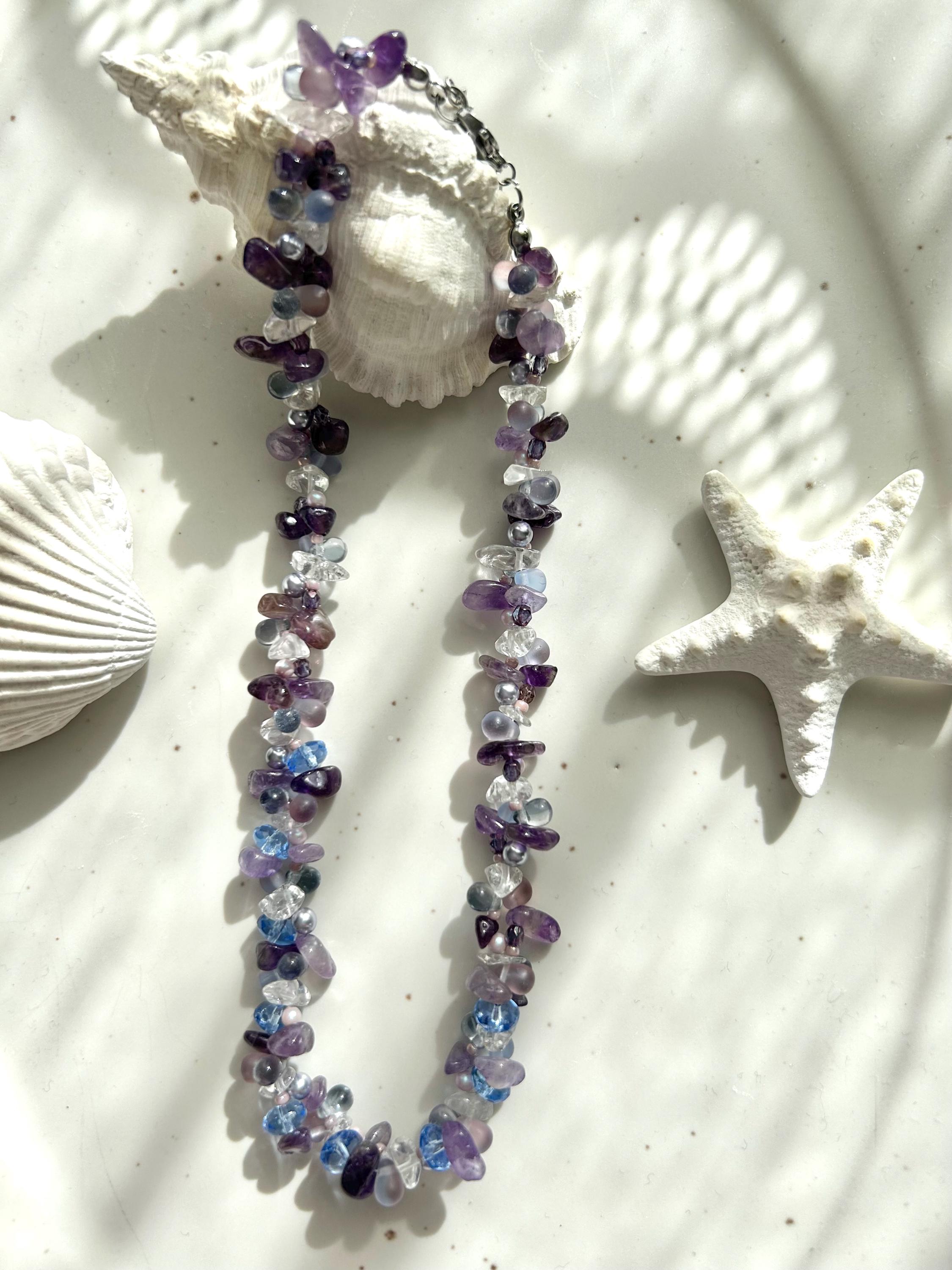 Collier Ras De Cou En Soie Noire Et Perles De Cristal De Roche Rose Facetté - Style Asiatique, Neuf Sans Emballage, Bijou Délicat