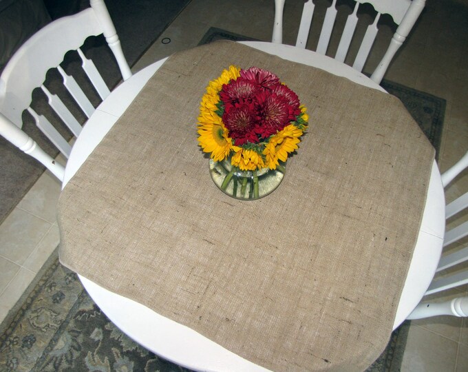 Burlap Overlay Table Square Etsy
