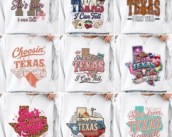 She's From Texas PNG Bundle, Choosing Texas, Texas Independence Day, Western Cowgirl Sublimation, Texas State Girl Graphic, Digital Download