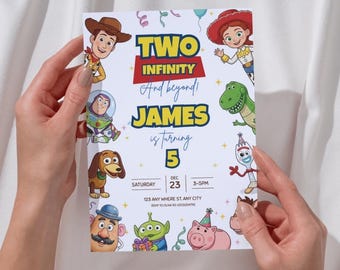 Editable Two Infinity and Beyond Birthday Invitation | Any Age Toy Story Party Invite | Kids Birthday Canva Digital Download