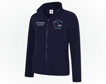 Speech Sprache Pathologen Damenjacke, Benutzerdefinierte SLP Zip Up Jacke, Logopädin Athletik Mantel, personalisierte gestickte SLP Frauen Mantel