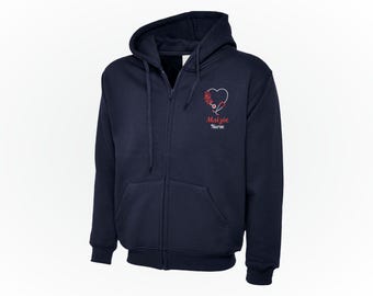 Veste à capuche personnalisée avec nom d'infirmière brodé, vêtements de travail zippés pour hommes sage-femme, sweat à capuche pour soins de santé pour étudiants, sweat à capuche en polaire cadeau personnel médical