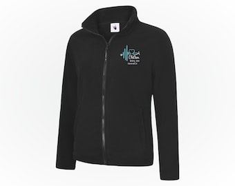 Nurse Full Zip Ladies Jacket, Embroidered Heartbeat Stethoscope Ladies Fleece Coat, Personalized Nurse Gift for RN, Bsn, Cna, Lpn, Aprn, Cma