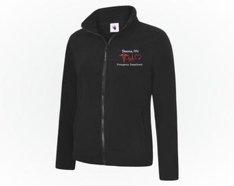 Custom Medical Assistant Ladies Fleece Jacket, Embroidered Nurse Coat, Personalised RN Workwear Womens Jacket, Nurse School Graduation Gift