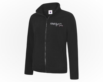 Embroidered Nurse Life Fleece Jacket, Nurse Women Fleece Jacket, Nursing Student Workwear, Custom Medical Uniform, Graduation Gift for Nurse