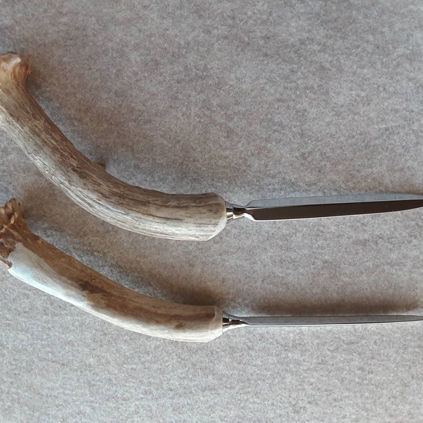 Deer Antler Handled Chrome Letter Opener