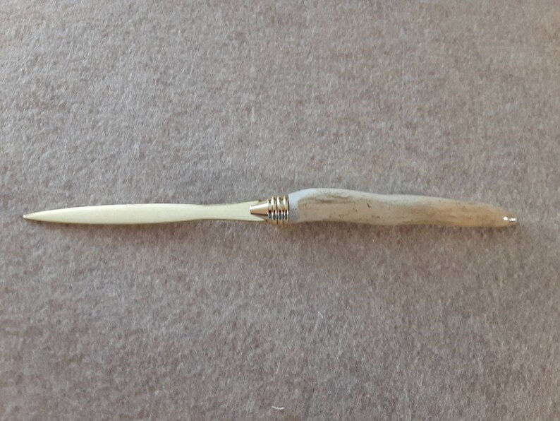 Deer Antler Handled Gold Letter Opener Etsy