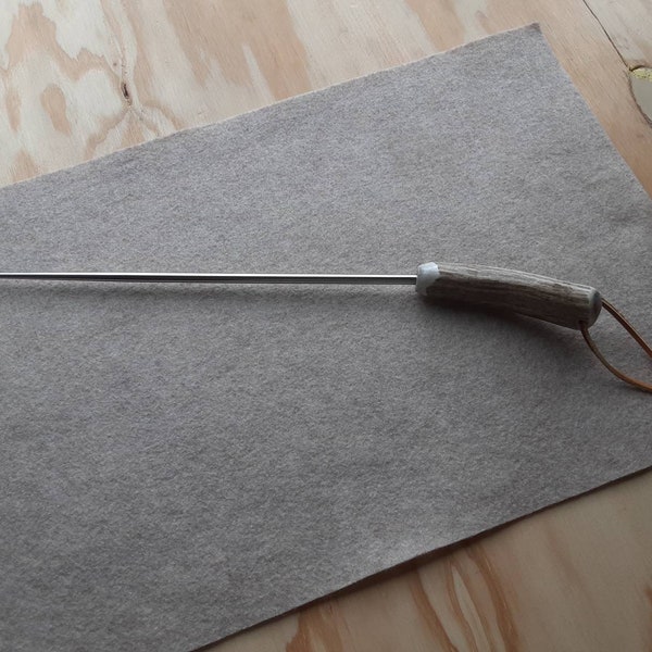 Pigtail Meat Flipper With Deer Antler Handle