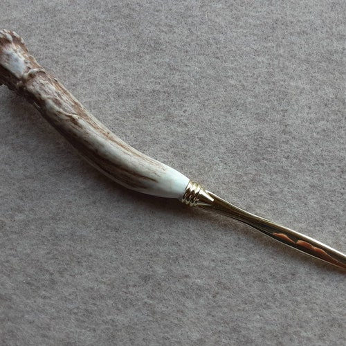 Deer Antler Handled Gold Letter Opener Etsy