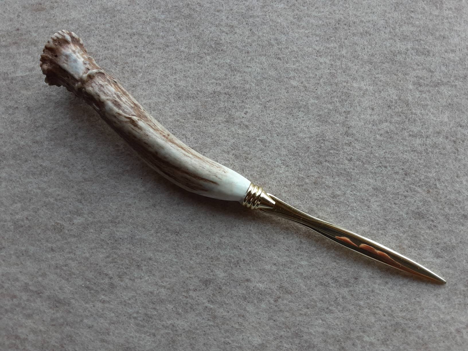 Deer Antler Handled Gold Letter Opener Etsy
