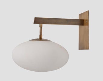 Mid Century Modern Wall Sconce | Solid Brass Wall Sconce light | Antique Brass Bedside Lamp