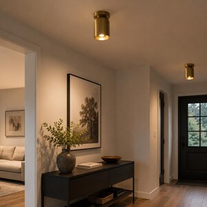 Brass Ceiling Light | Flush Mount Ceiling Light | Modern Spot Light | Kitchen Island Lamp image 6