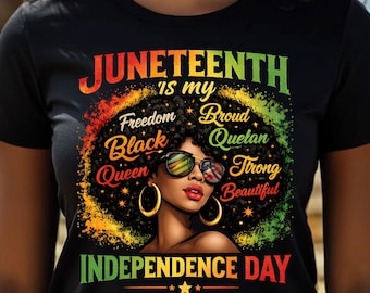 Juneteenth PNG, Black Queen Shirt Design, African American Pride (Digital Download)