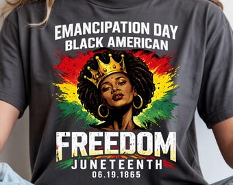 Juneteenth Freedom Day PNG, Emancipation Day Black American Queen Design (Digital Download)