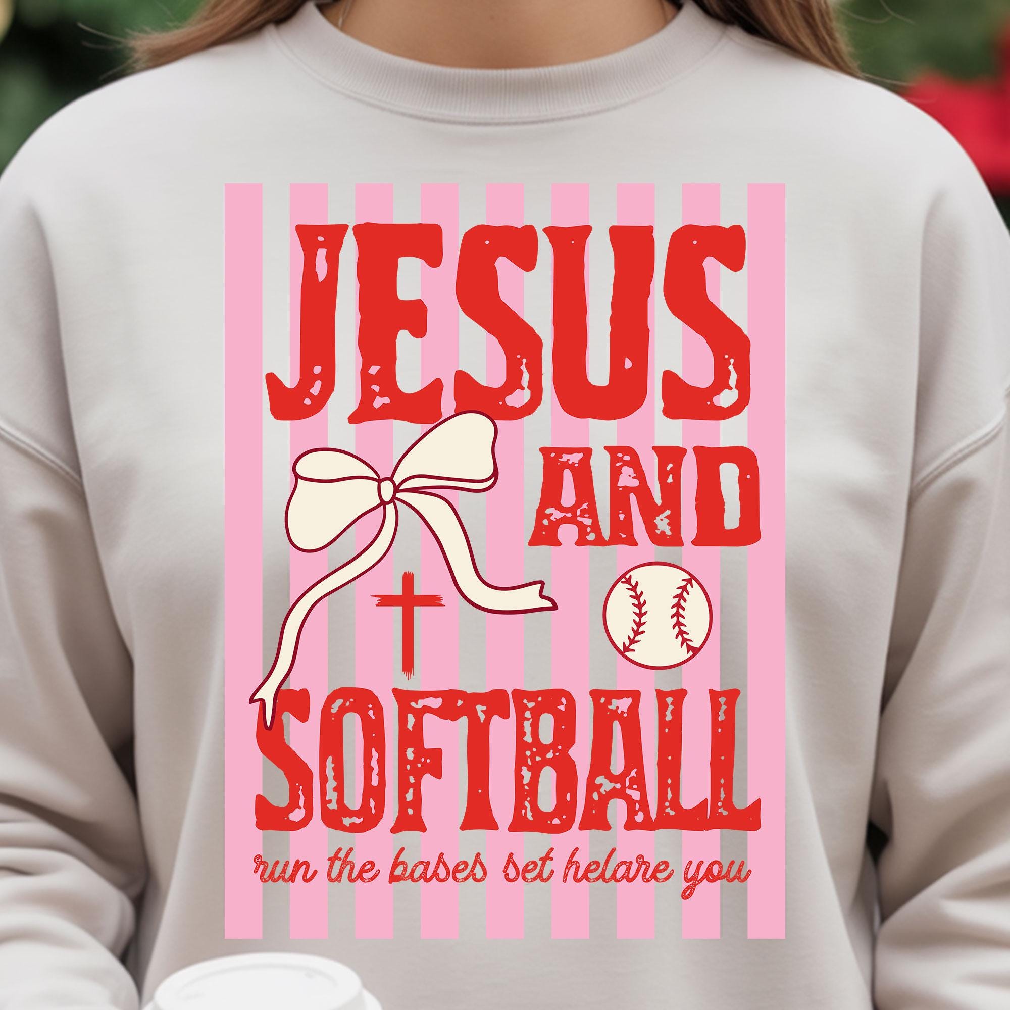 Jesus and Softball PNG, Christian Softball Mom Shirt Design, Faith ...