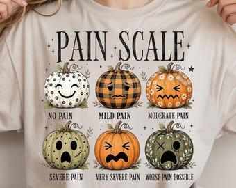 Funny Pumpkin Pain Scale PNG, Halloween Nurse Medical Humor Design (Digital Download)