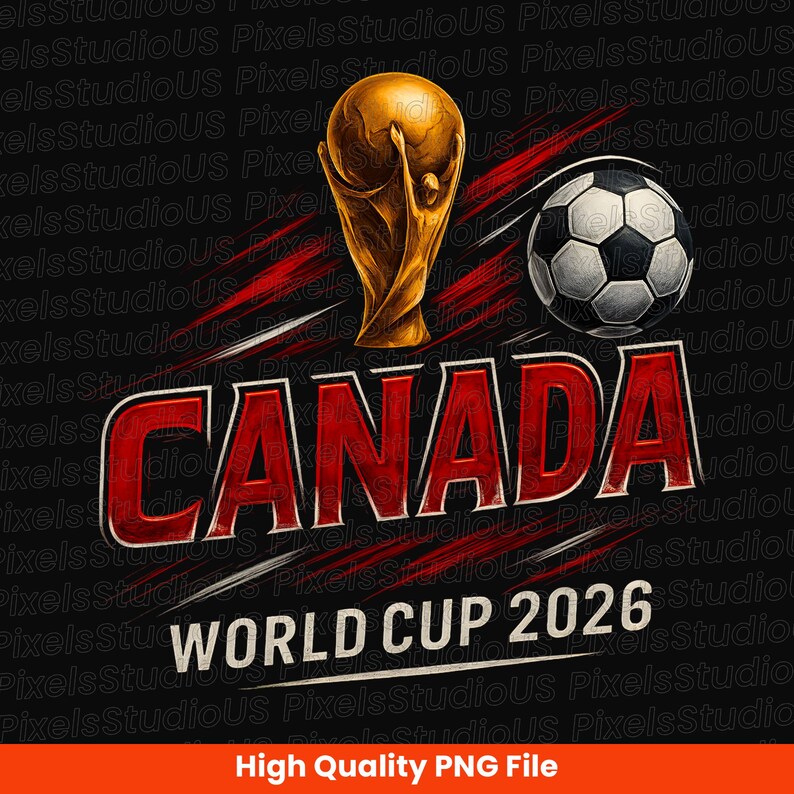 Canada football fan digital PNG for sports merchandise ⚽