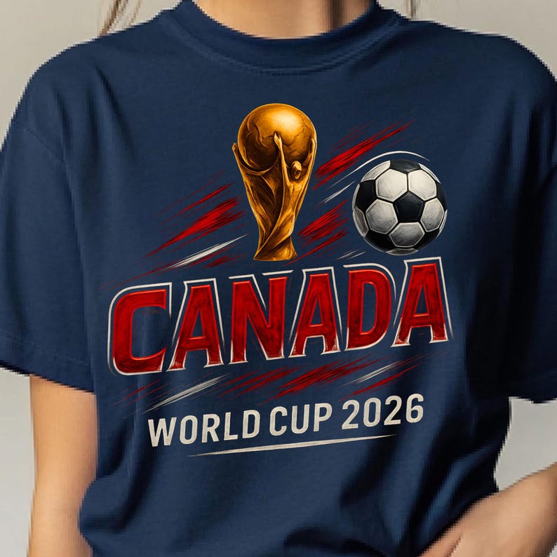 Canada soccer pride design with trophy and ball