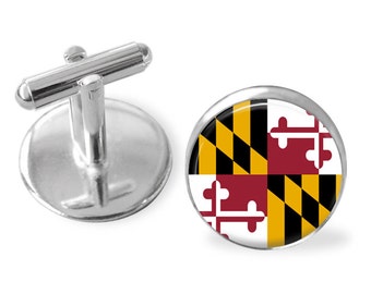 Guam Sterling Silver Flag Cufflinks