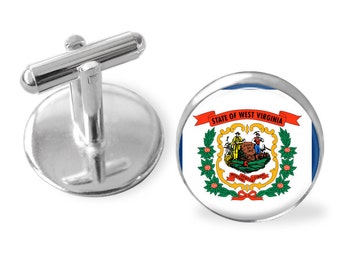 South Dakota Flag Cufflinks Personalised Engraved Keepsake Box