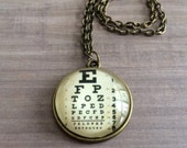 EYE CHART Pendant Necklace Eye Sight Testing Chart Gift for Her Gift For Ophthalmologist Optometrist Optician Gift Boxed