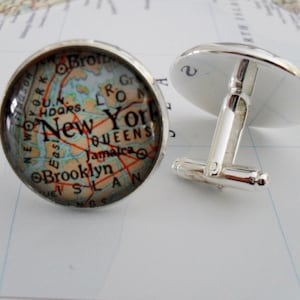 Boutons de manchette de carte personnalisés / Boutons de manchette de carte personnalisés / Cadeau de garçons d'honneur / Vous choisissez l'emplacement / boutons de manchette de carte vintage / Mélanger et assortir les emplacements