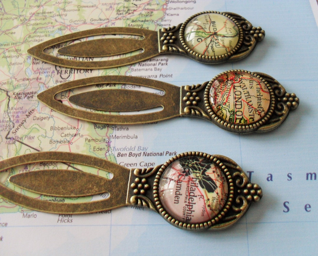 Custom MAP BOOKMARK / Unique Bookmark / Bookworm Gift / You Pick the ...