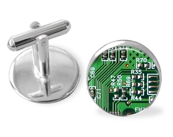 CIRCUIT BOARD Cufflinks / Computer Cuff Links  / Motherboard / Gift For Gamer / Computer related gift / Geek gift / 3 colours / Gift boxed