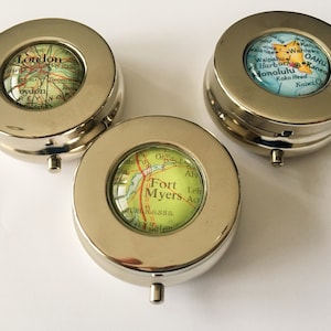 BOÎTE À PILULURES de carte de ville personnalisée/boîte de bibelots de carte personnalisée/cadeau personnalisé/boîte-cadeau