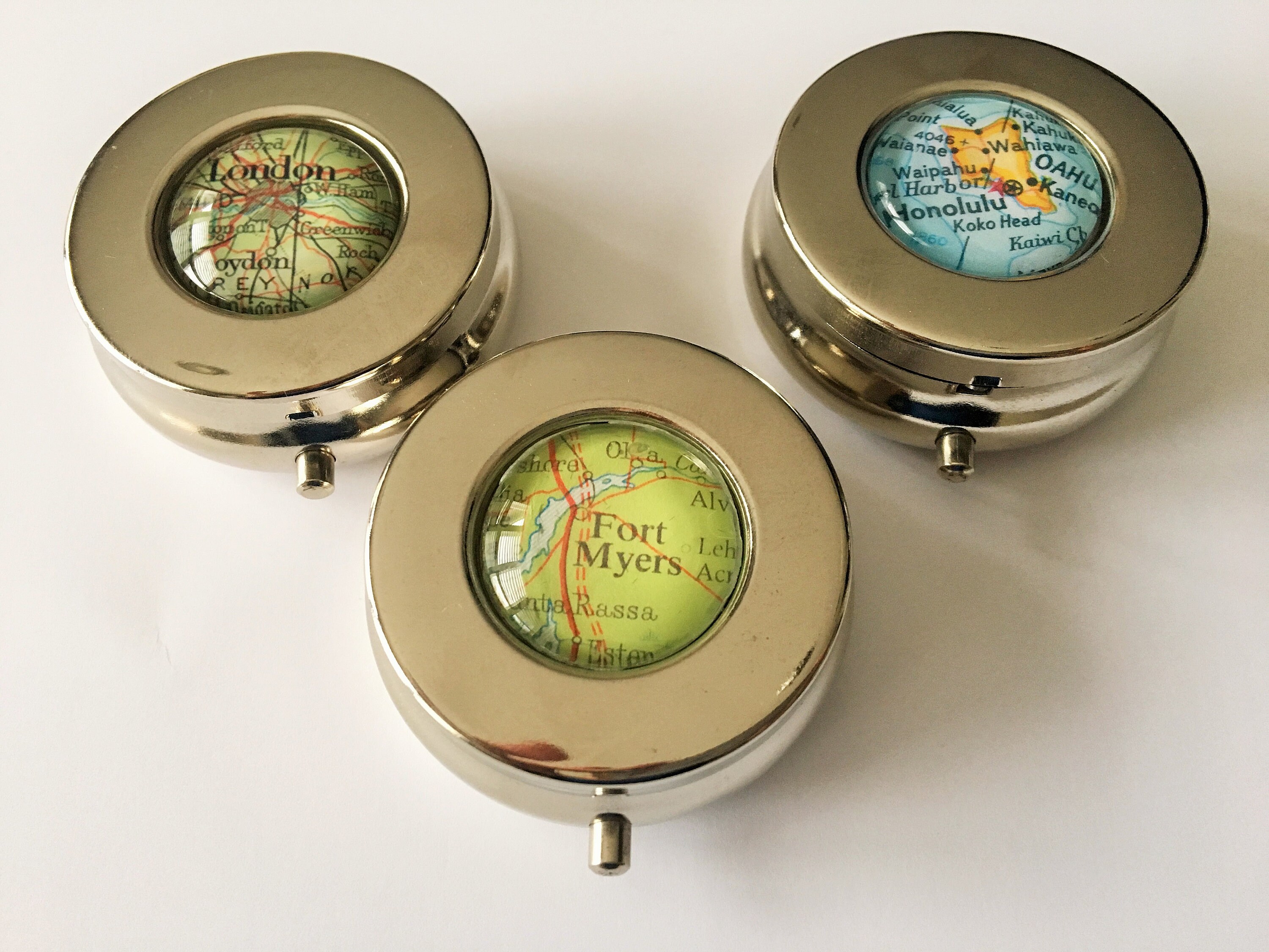 Personalized City Map PILL CASE PILLBOX / custom Map Trinket Box / Personalized Gift / Gift Boxed