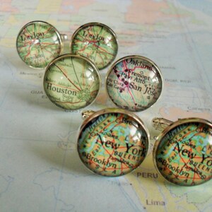 Carte Boutons de manchette 3 ensembles / Cadeau Groomsmen / Fait sur commande / 2 Tailles / Carte personnalisée Boutons de manchette / Mix and match / Cadeau en boîte / Boutons de manchette de mariage