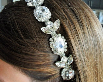 BRIDAL RHINESTONE HEADBAND // Wedding // Rhinestone Headpiece // Crystal Headband // Hair Accessory // Bridal Headpiece