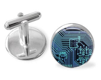 CIRCUIT BOARD Cufflinks / Computer Cuff Links  / Motherboard / Gift For Gamer / Computer related gift / Geek gift / 3 colours / Gift boxed