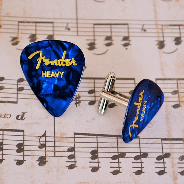 GEMELOS DE PUÑA DE GUITARRA Fender / Elección de color / Regalo para él / Regalo para músico / Regalo único / Reciclado // Gemelos // En caja de regalo