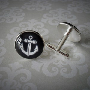 SHIP ANCHOR CUFFLINKS / Gift for Sailor / Gift for Him / Boater Gift  / Cuff Links / Nautical / stocking stuffer / Boat anchor / Gift Boxed